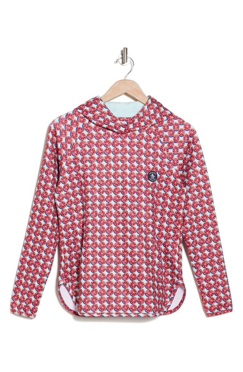 Original Penguin Pomegranate Geometric Golf Hoodie, Alternate, color,