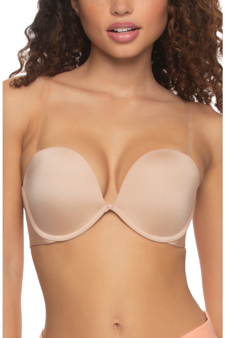 Evolve Underwire Convertible Strapless Push-Up Plunge Bra, Alternate, color, WARM NEUTRAL