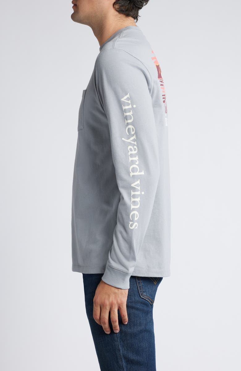 vineyard vines Adirondack Sunset Long Sleeve Cotton Graphic Pocket T-Shirt, Alternate, color,