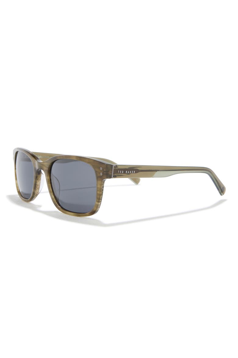 56mm Polarized Rectangular Sunglasses, Alternate, color, OLIVE