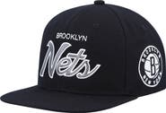 Mitchell & Ness Men's Mitchell & Ness Black Brooklyn Nets Hardwood Classics Script 2.0 Snapback Hat