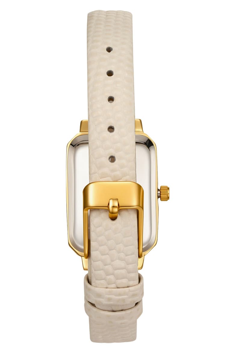 Wales Quartz Strap Watch & Herringbone Bracelet Set, Alternate, color, WHITE/ GOLD