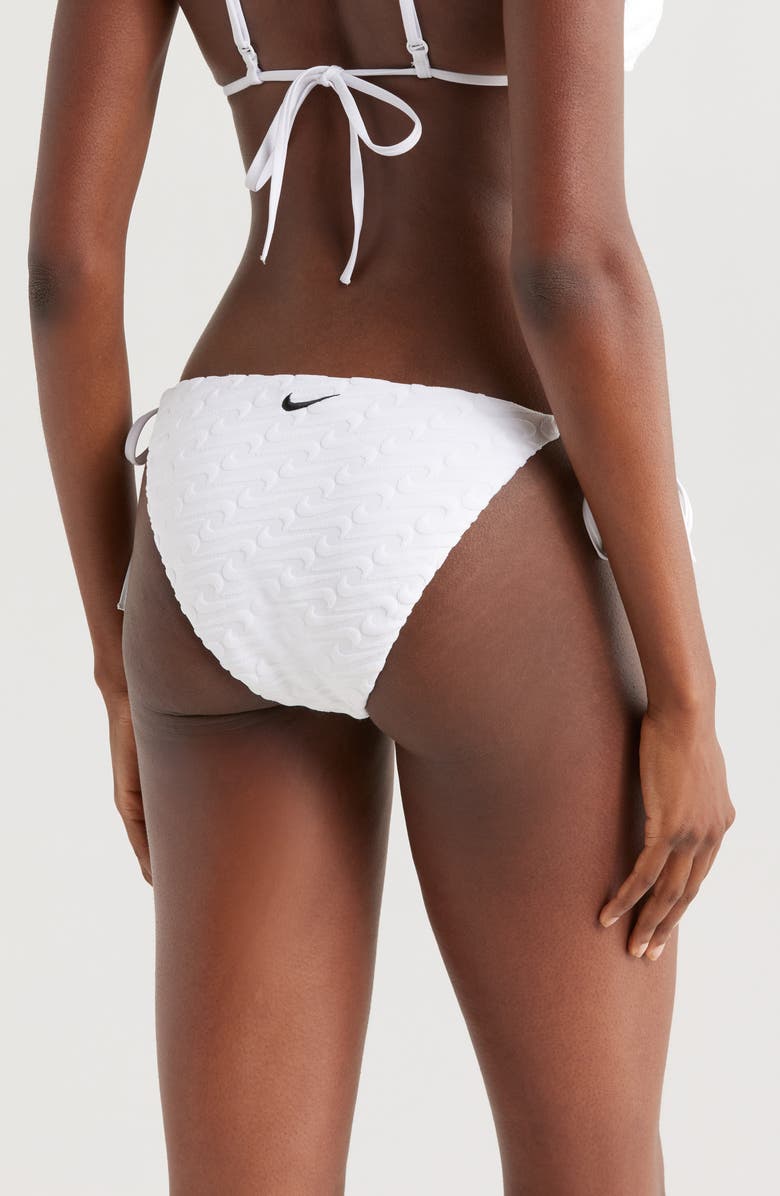 Nike Tie Side Terry Bikini Bottoms, Alternate, color, White