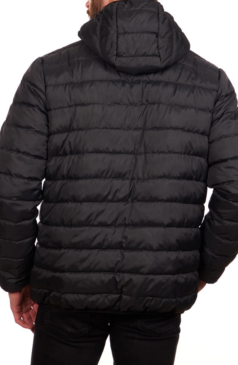 Perry Ellis Packable Puffer Jacket, Alternate, color, Black
