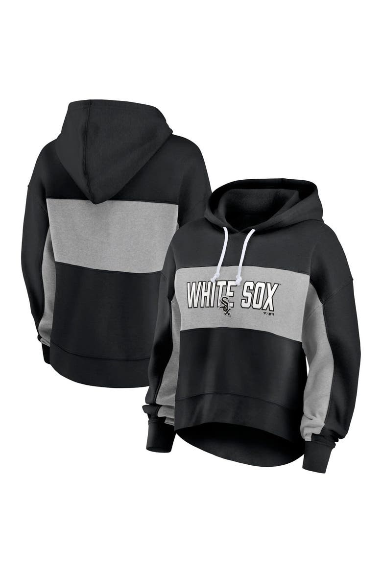 Women's Fanatics Branded Black Chicago White Sox Filled Stat Sheet Pullover Hoodie, Main, color, Black