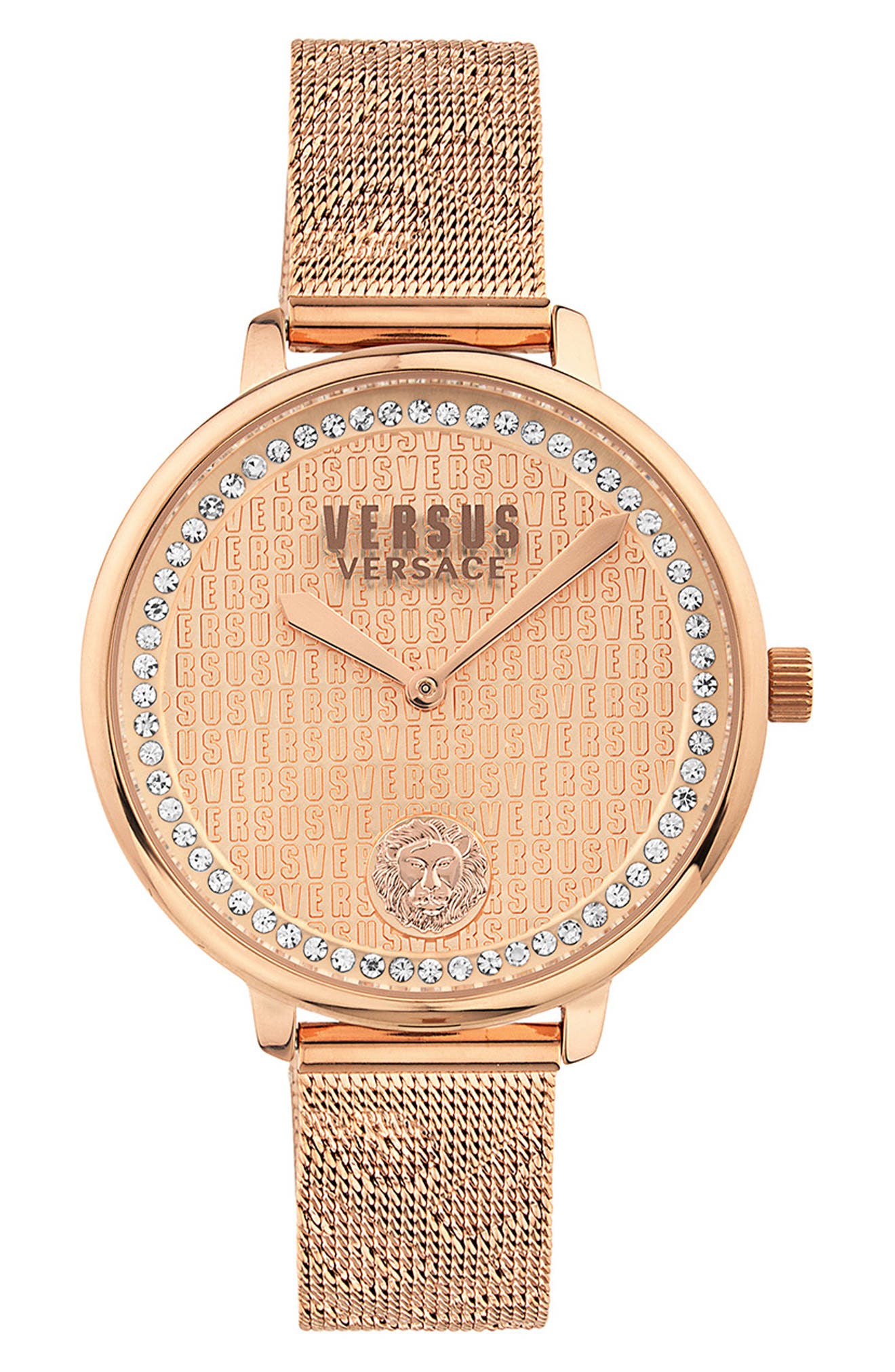VERSUS Versace La Villette Crystal Mesh Strap Watch, 36mm