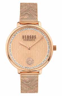 VERSUS Versace La Villette Crystal Mesh Strap Watch, 36mm