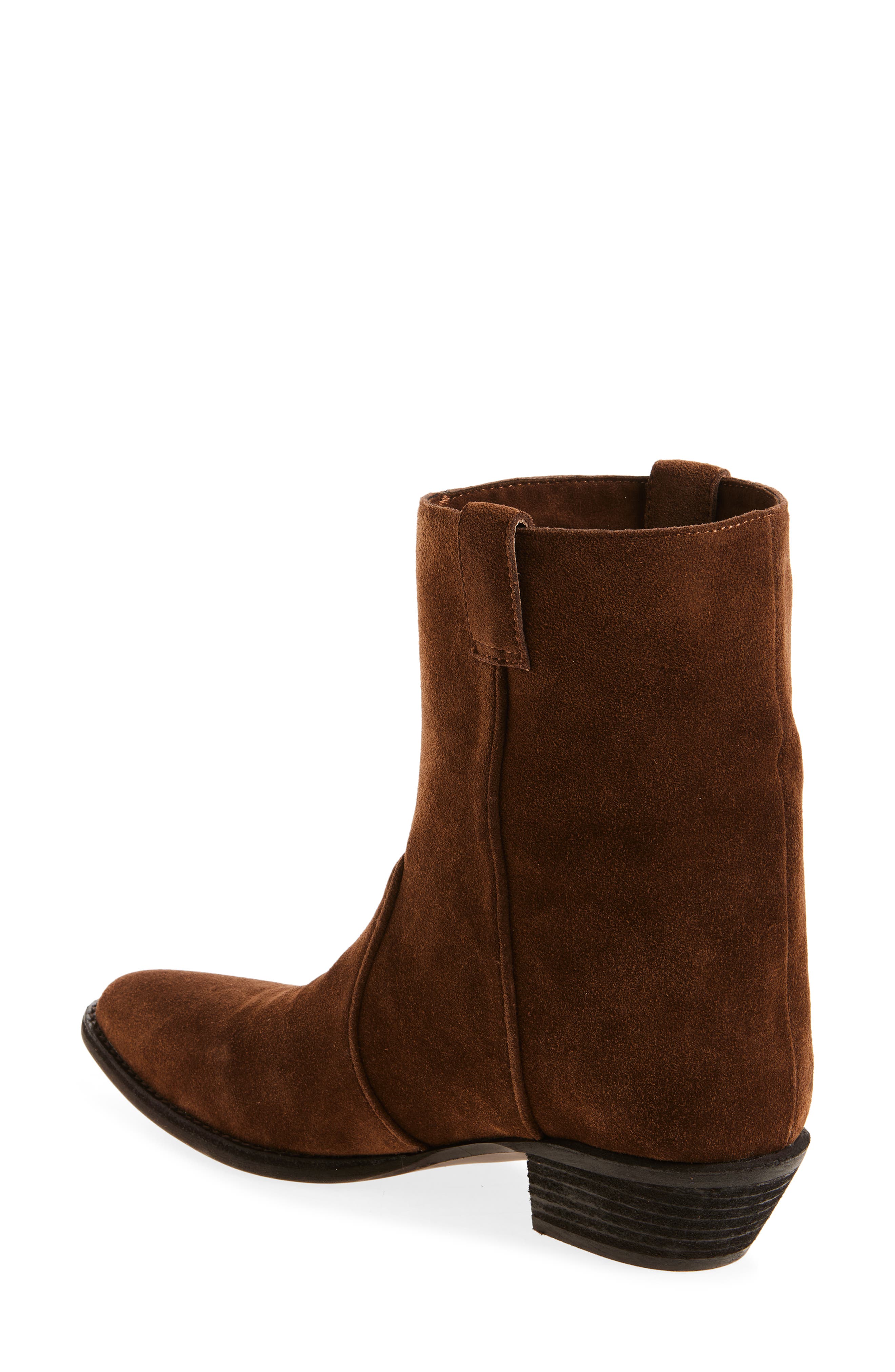 Jeffrey Campbell Busca Suede Pointy Toe Boot, Alternate, color, Brown Suede