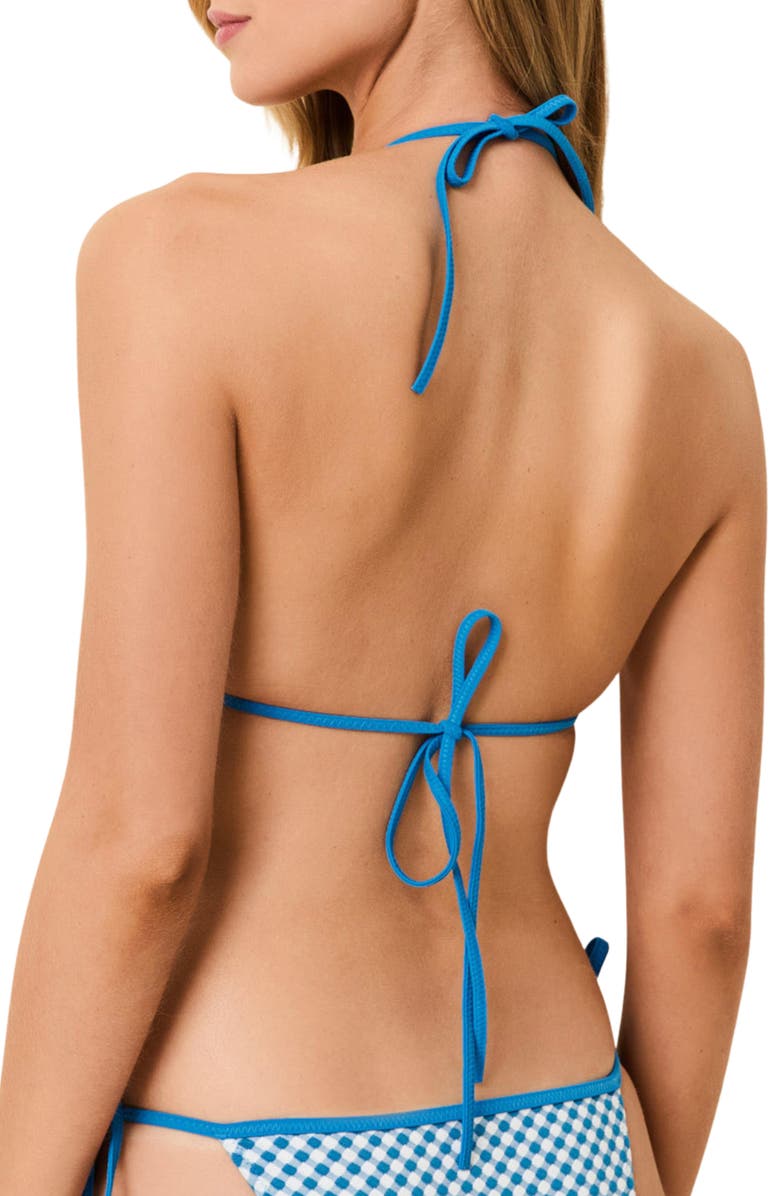 Solid & Striped The Iris Gingham Bikini Top, Alternate, color, Cosmic Blue Gingham