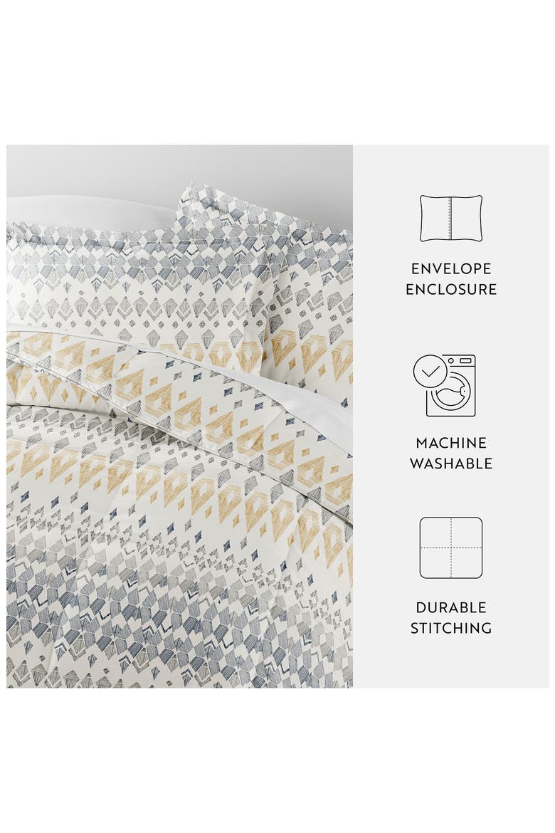 Geo Print 3-Piece Comforter Set, Alternate, color, GRAY