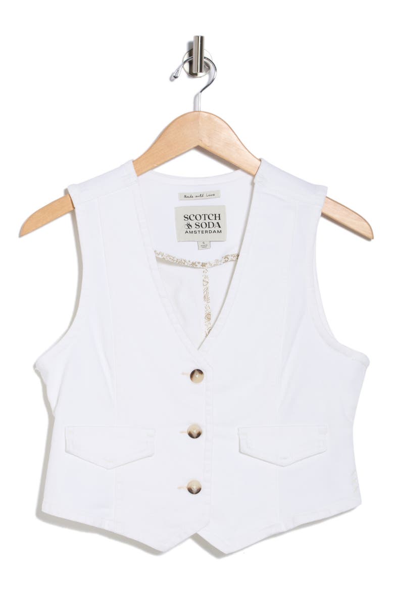 The Denim Crop Vest, Alternate, color, BLANC DE BLANC