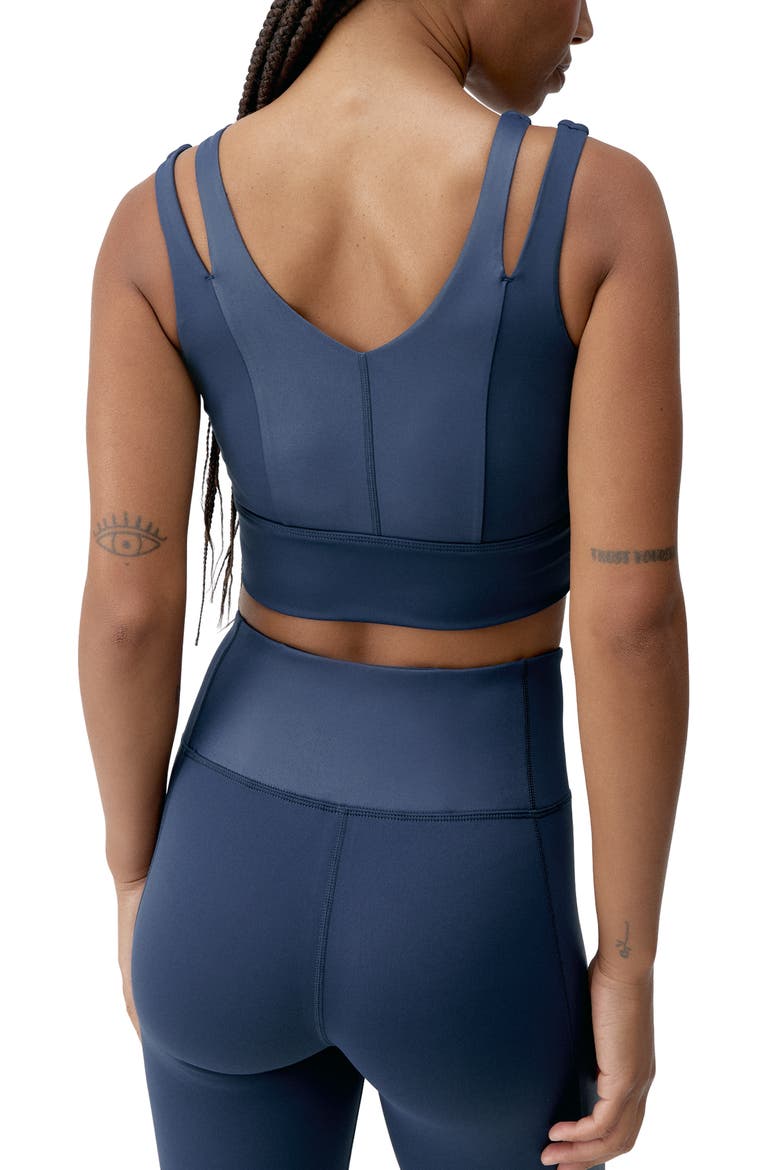 Maan Medium Support Performance Sport Top, Alternate, color, Sailor Blue