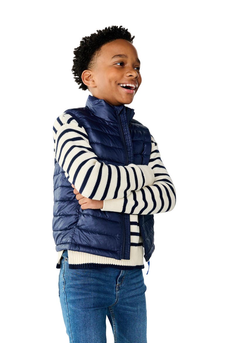 Kids Lightweight Puffer Vest, Alternate, color, Navy