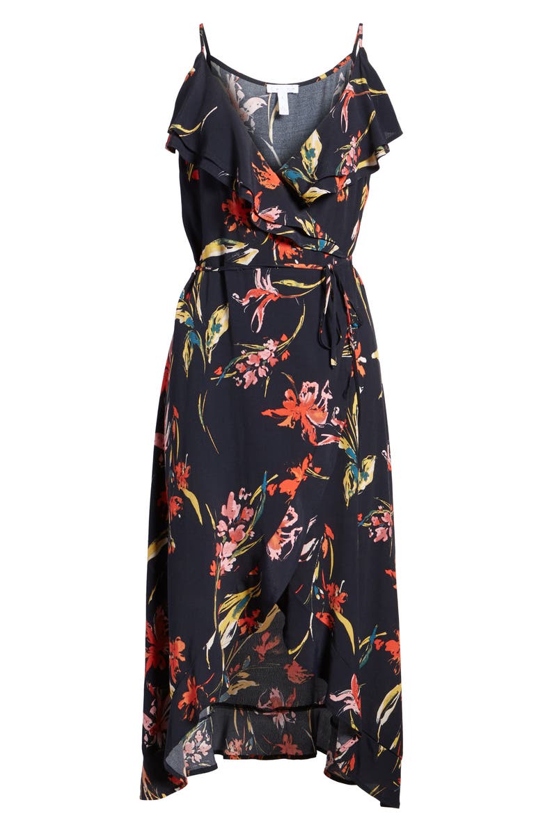 Leith Flounce Wrap Midi Dress, Alternate, color, 