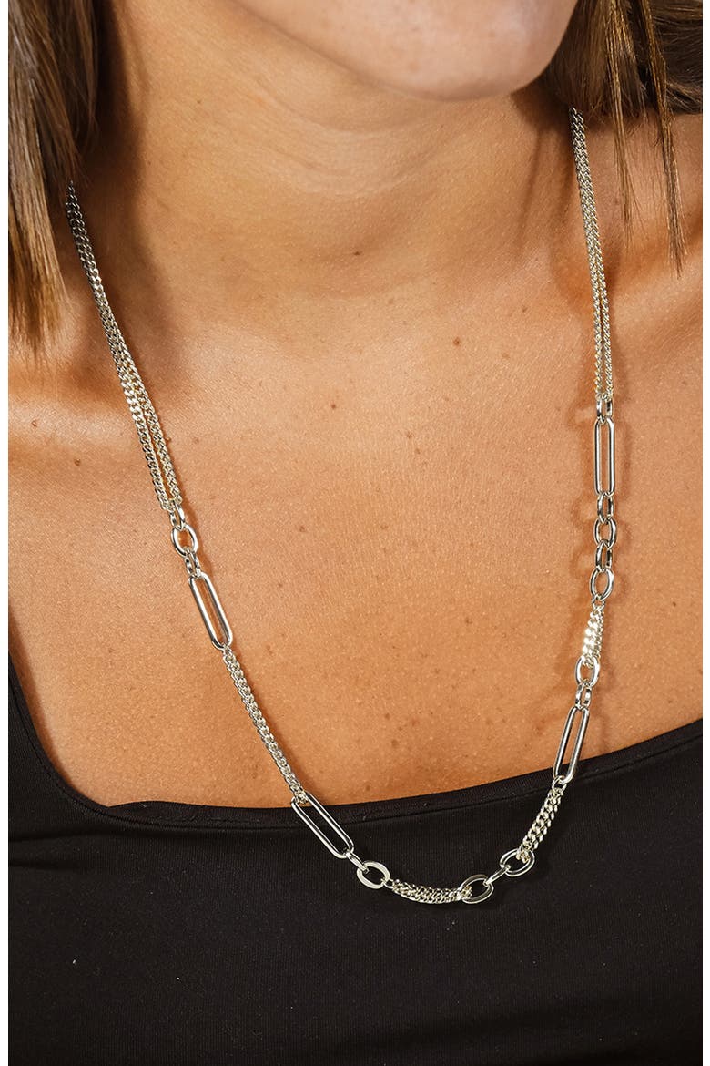 Rowena Chain Link Necklace, Alternate, color, SILVER