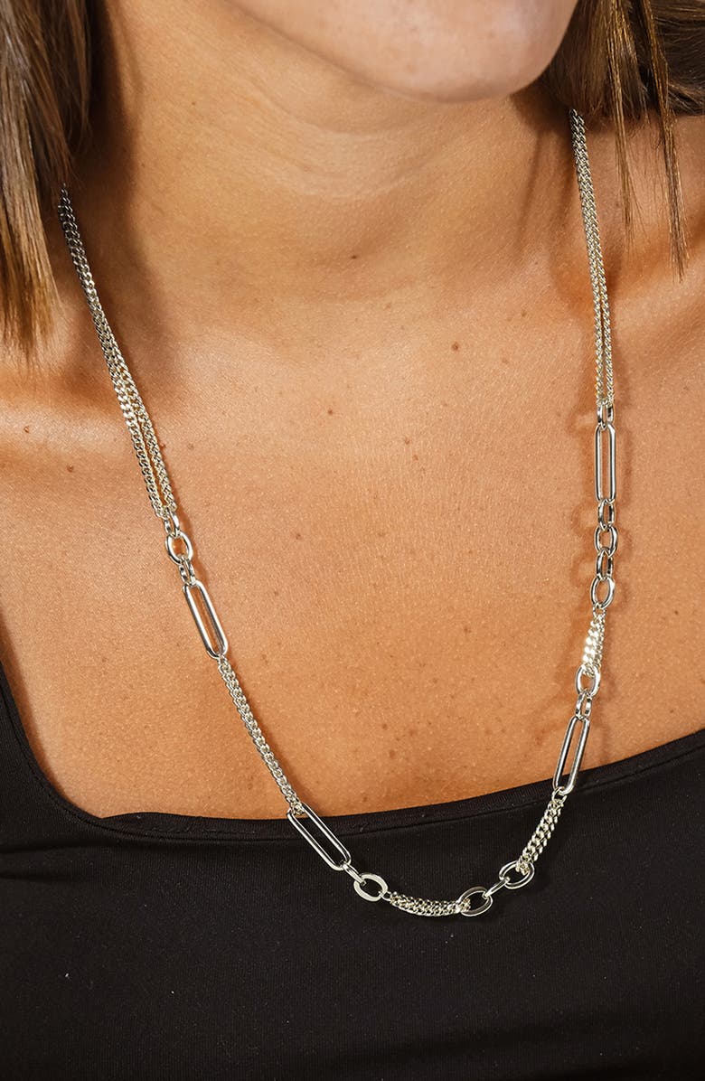 Sterling Forever Rowena Chain Link Necklace, Alternate, color, Silver