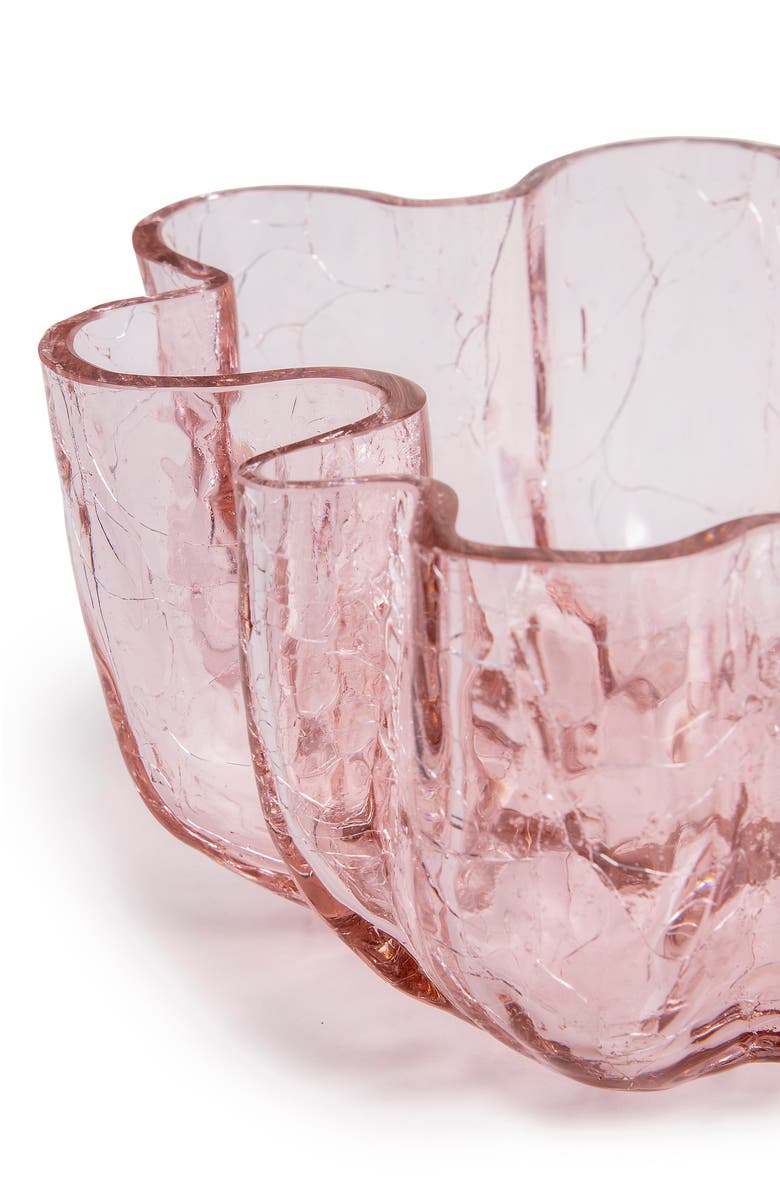 Kosta Boda Crackle Pink Glass Bowl, Alternate, color, Pink