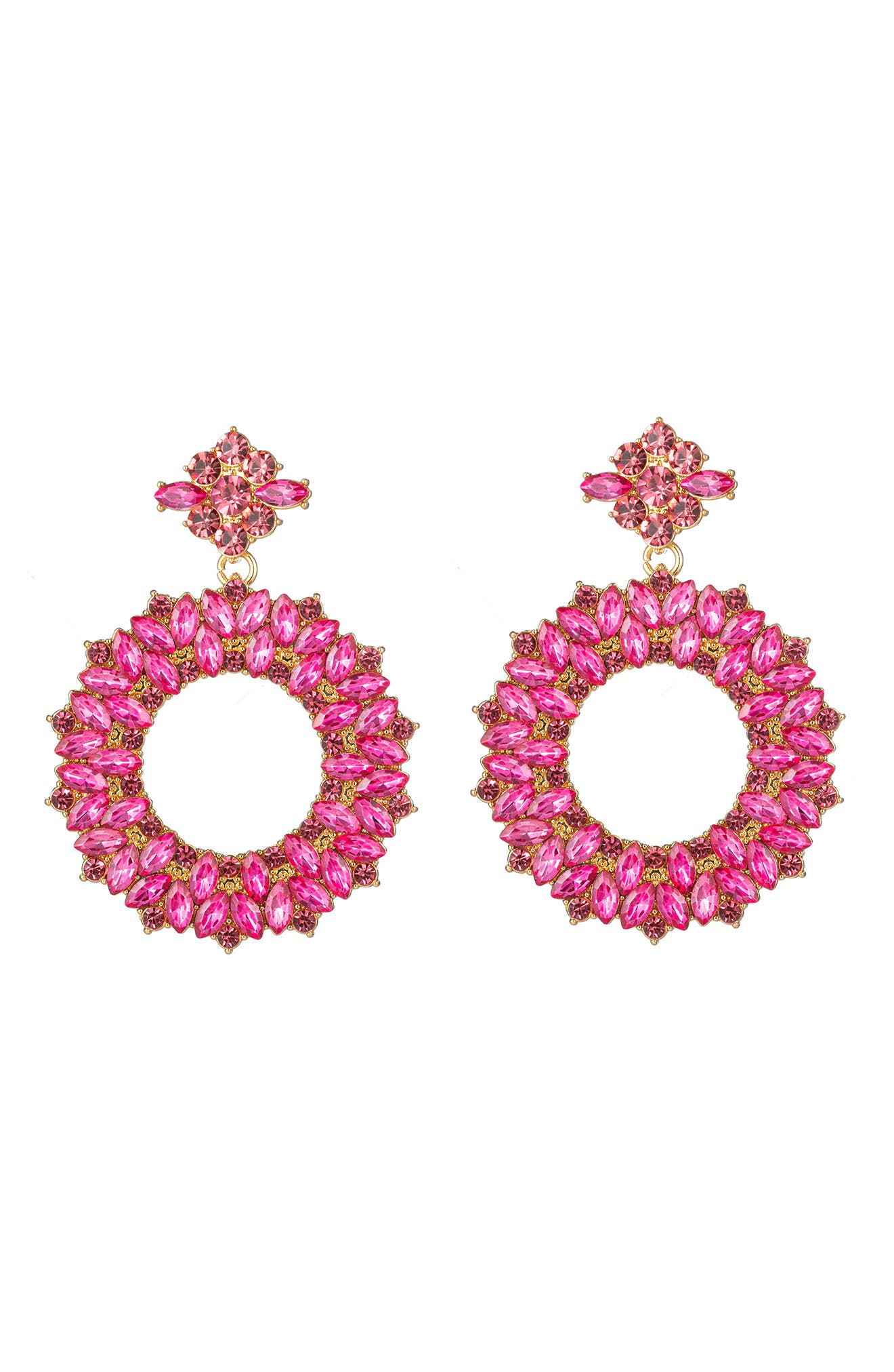 EYE CANDY LOS ANGELES Stephanie Hot Pink Loop Drop Earrings