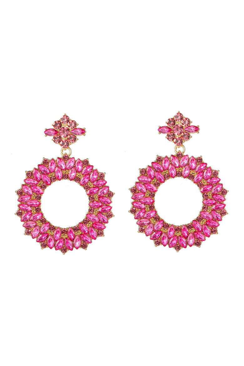 Stephanie Hot Pink Loop Drop Earrings, Main, color, PINK