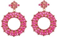 EYE CANDY LOS ANGELES Stephanie Hot Pink Loop Drop Earrings