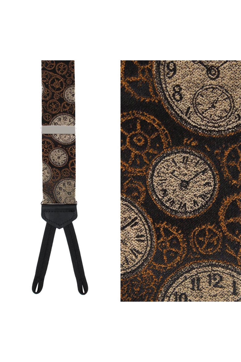 Horologe Novelty Silk Formal End Suspenders, Main, color, Black