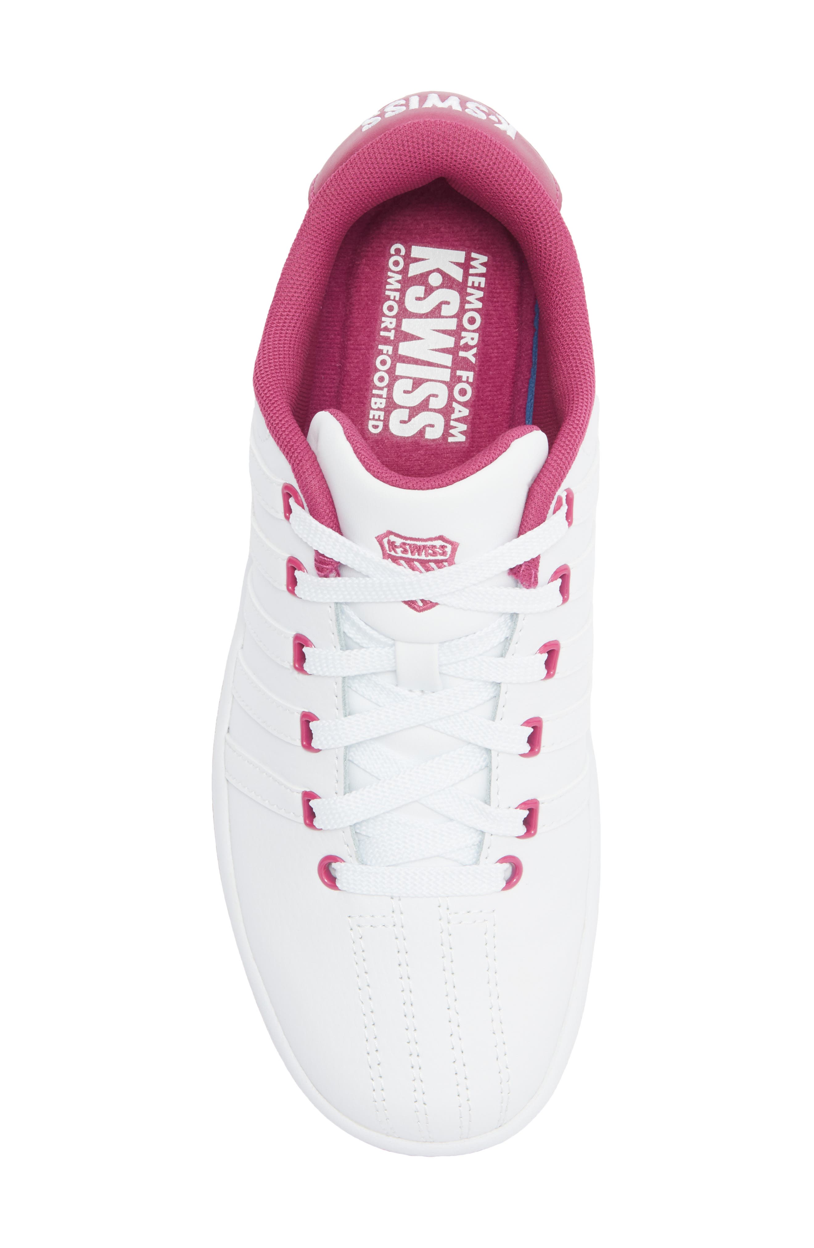 K-Swiss Court Pro II CMF Leather Sneaker, Alternate, color, White/Light Gum/ Catsus Flower