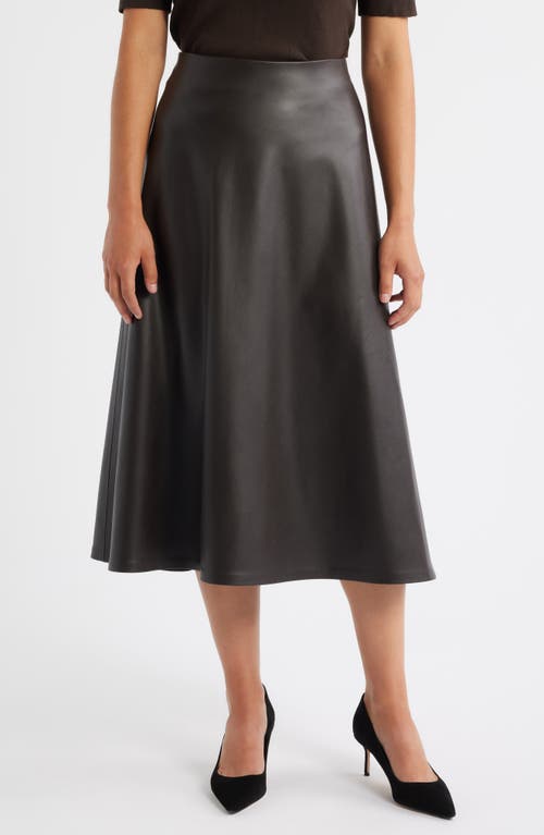 Anne Klein Womens Flared Pull On Midi Skirt P Xxs Xxl In Brown