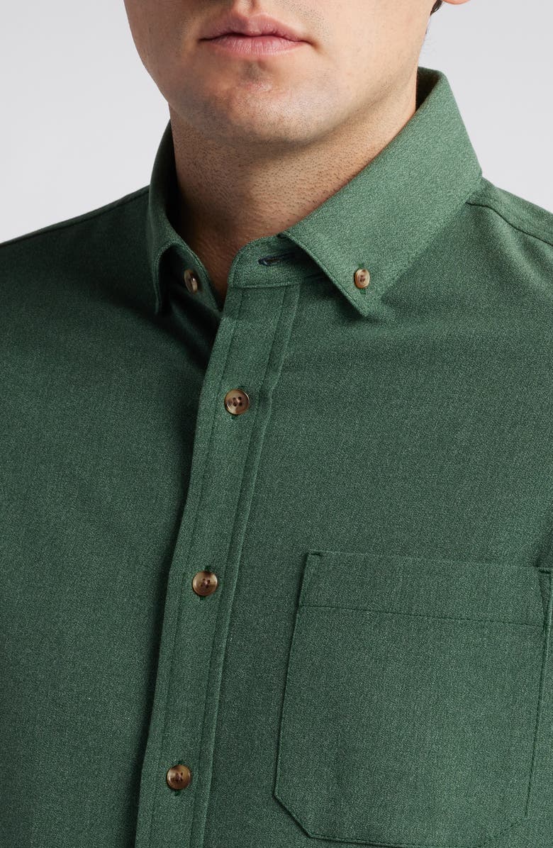 Mizzen+Main City Trim Fit Solid Stretch Flannel Button-Down Shirt, Alternate, color, 