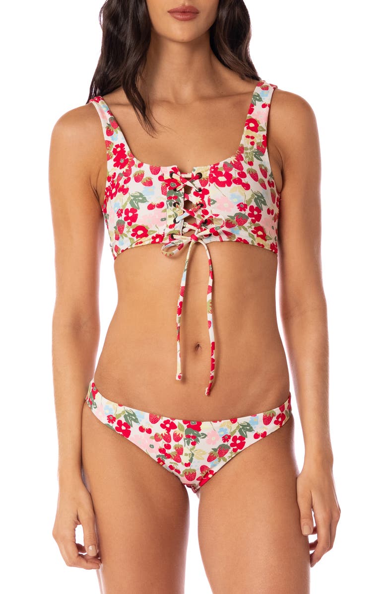 Maaji Flirt Reversible Bikini Bottoms, Alternate, color, Open White