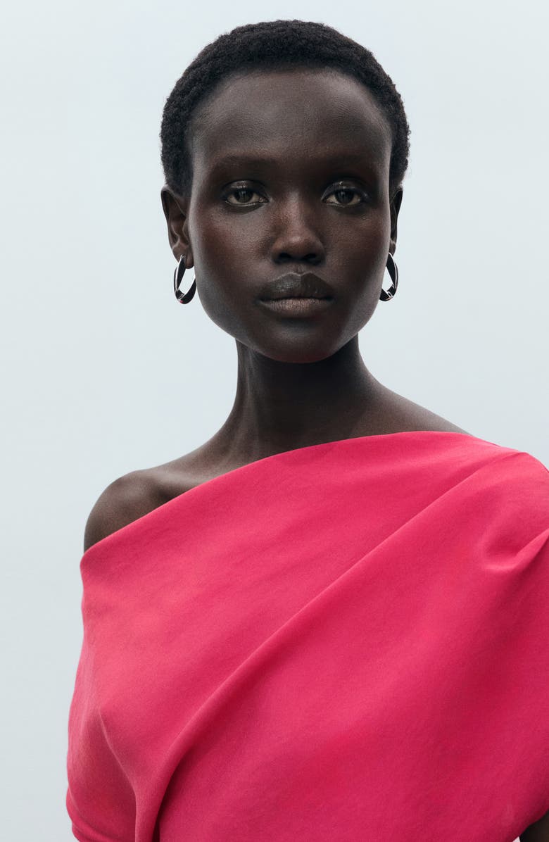 MANGO Asymmetric One-Shoulder Maxi Dress, Alternate, color, 