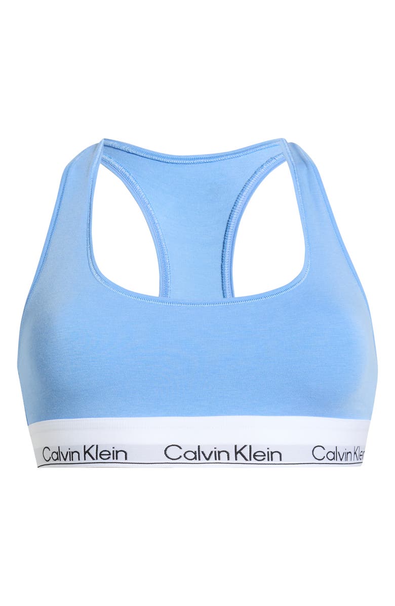 Calvin Klein Lightly Lined Racerback Bralette, Main, color, Blue Descent