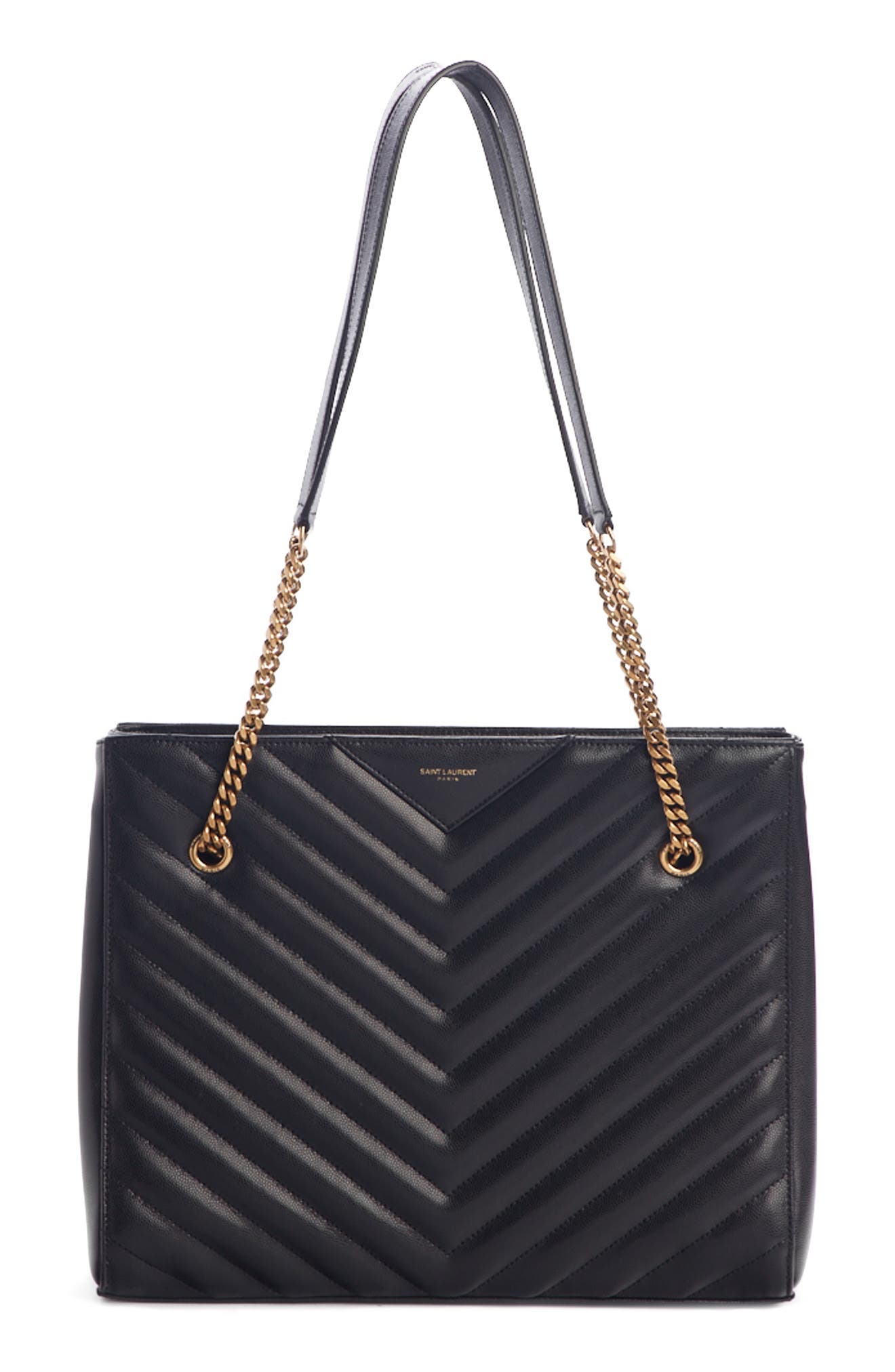Saint Laurent Medium Tribeca Quilted Calfskin Leather Tote, Main, color, 