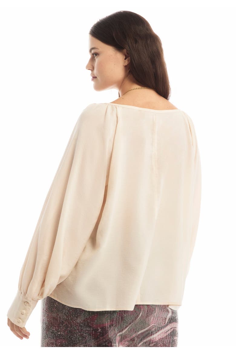Boat Neck Balloon-Sleeve Blouse, Alternate, color, WARM CREAM