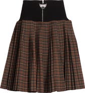 Chopova Lowena Fret Plaid Pleated Skirt
