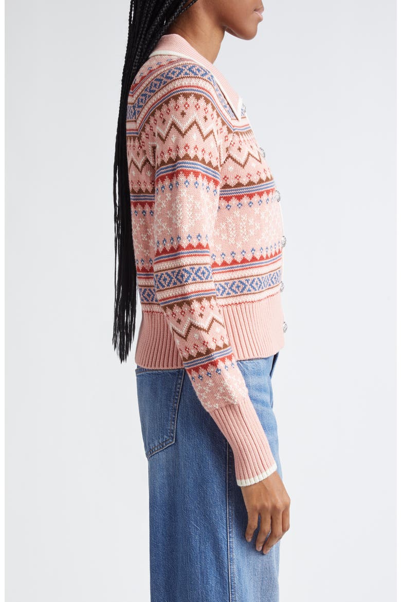 Cheshire Fair Isle Cardigan, Alternate, color, ROSE MULTI