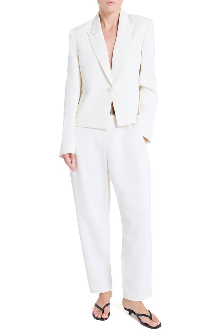 Sawyer Boxy Crop Blazer, Alternate, color, BONE