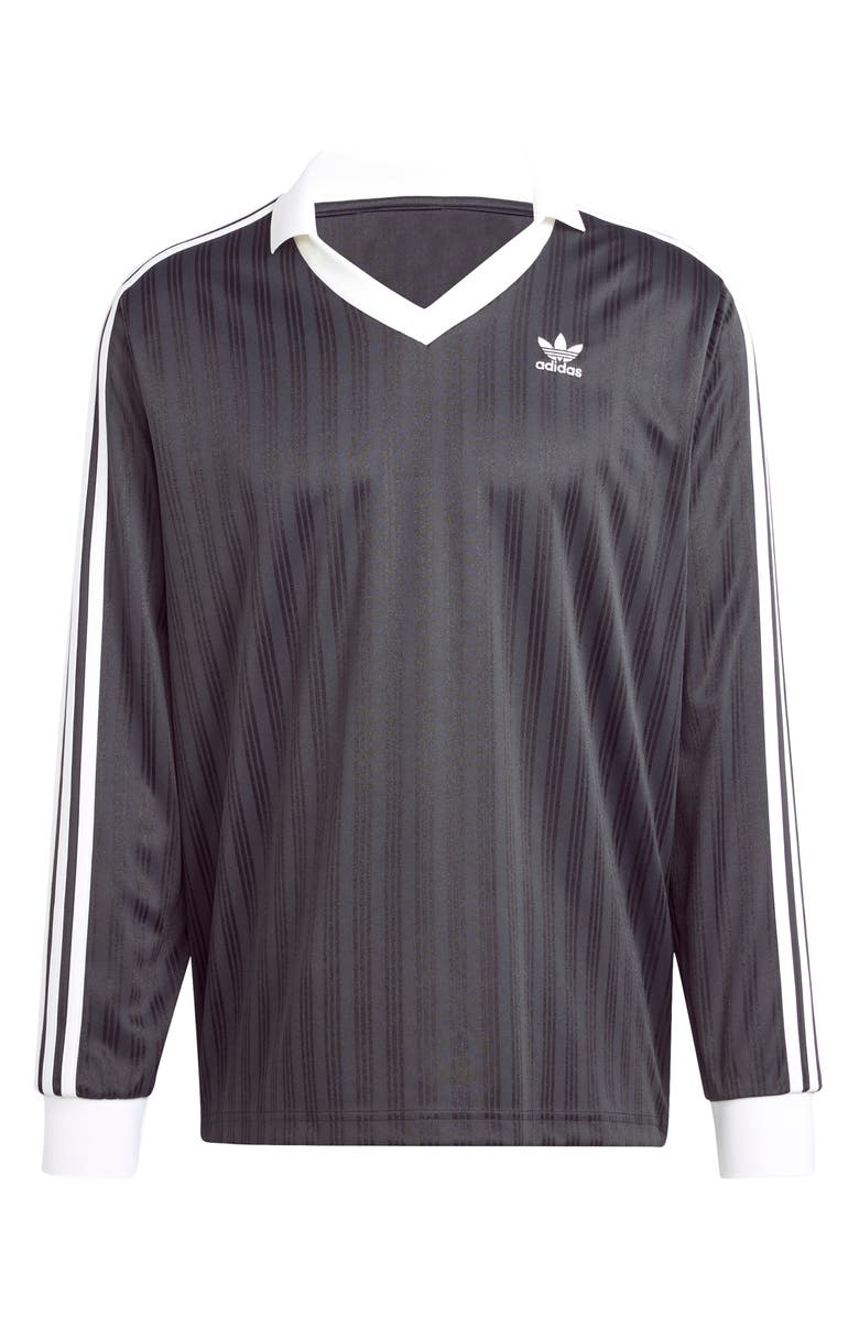 adidas Adicolor Stripe Long Sleeve Polo, Alternate, color, 