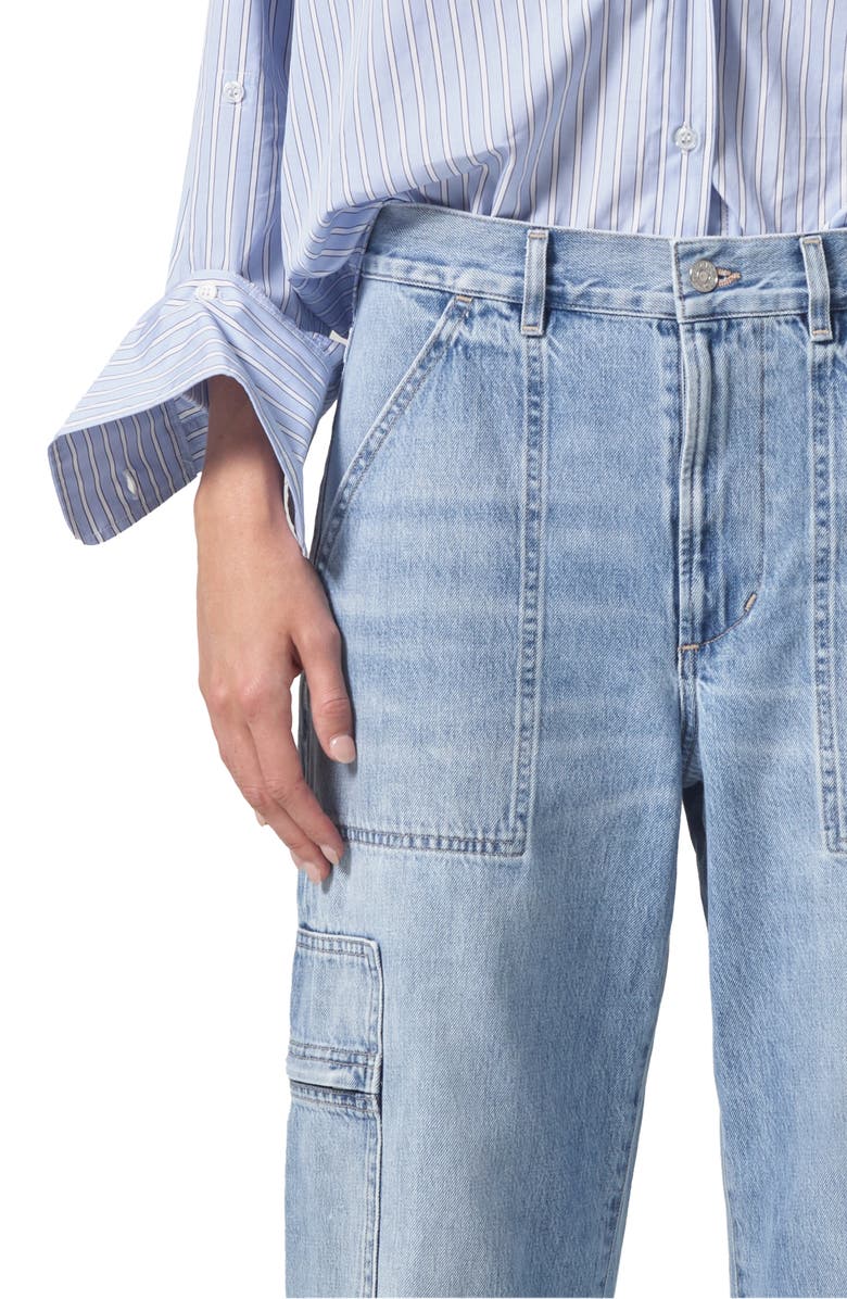 Citizens of Humanity Marcelle Low Rise Barrel Cargo Jeans, Alternate, color, Cloud Nine