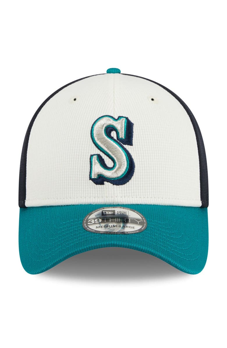 New Era Men's New Era  Cream Seattle Mariners 2024 Batting Practice 39THIRTY Flex Hat, Alternate, color, 