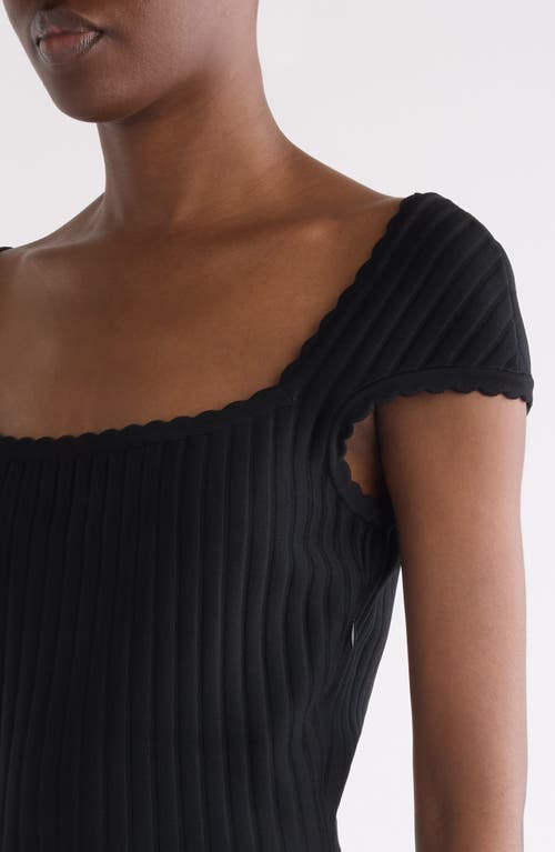 Givenchy Cap Sleeve Knit Fit & Flare Dress In Black