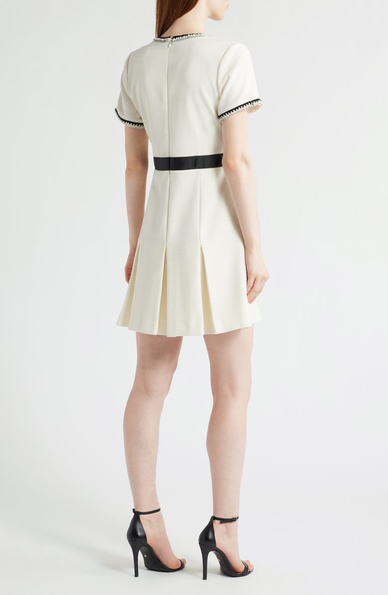 Tahari ASL Contrast Trim Short Sleeve Dress, Alternate, color,