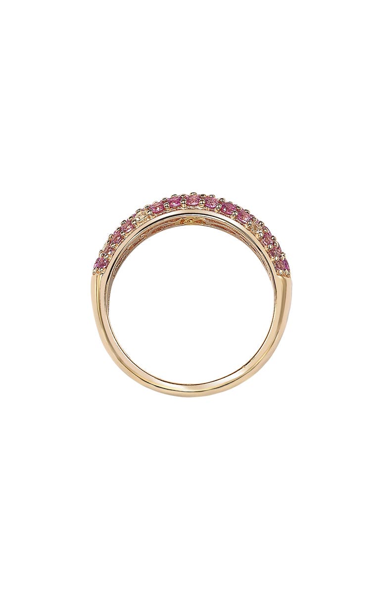 SUZY LEVIAN Goldtone Plate Sterling Silver Pink Sapphire White Sapphire Ring, Alternate, color, 