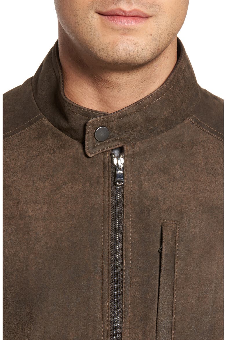 Suede Moto Jacket, Alternate, color, FRONTIER/ COCOA