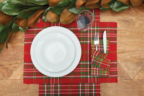 C & F Home C&f Home Jonah Plaid Placemats Set Of 6, 13" X 19" In Red