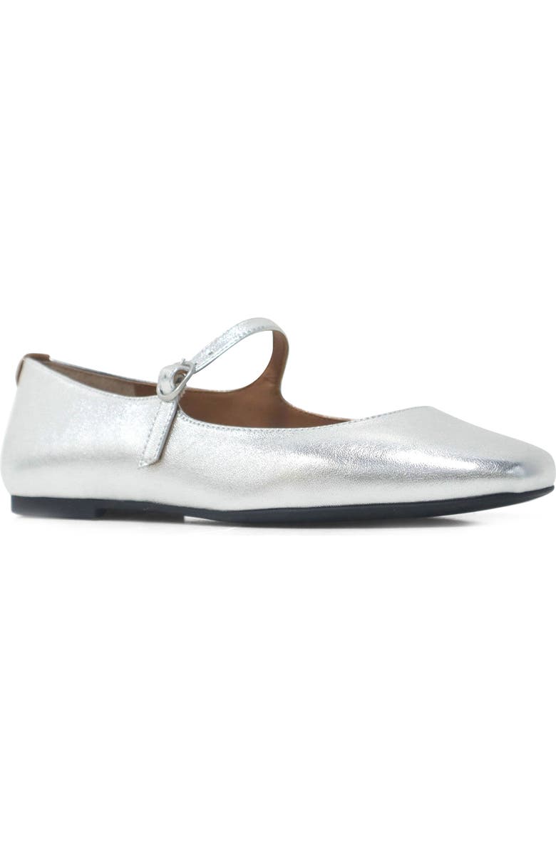 Gentle Souls Wynona Mary Jane Flat, Main, color, Silver Leather