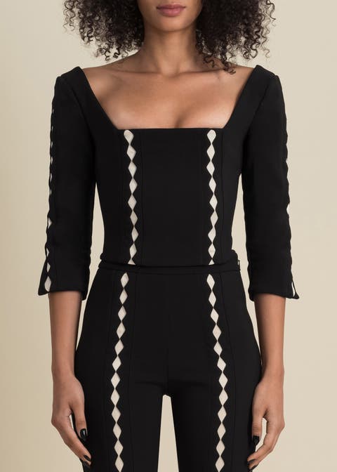 Leo Structured Sateen Cutout Top