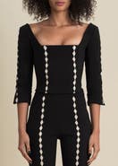 Contessa Mills Leo Structured Sateen Cutout Top