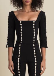 Contessa Mills Leo Structured Sateen Cutout Top