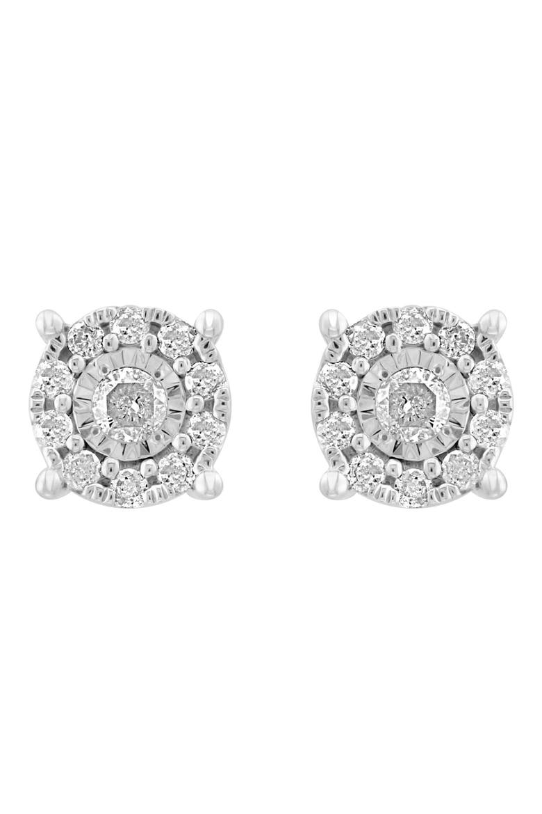 Diamond Pendant Necklace & Stud Earrings Set, Alternate, color, SILVER
