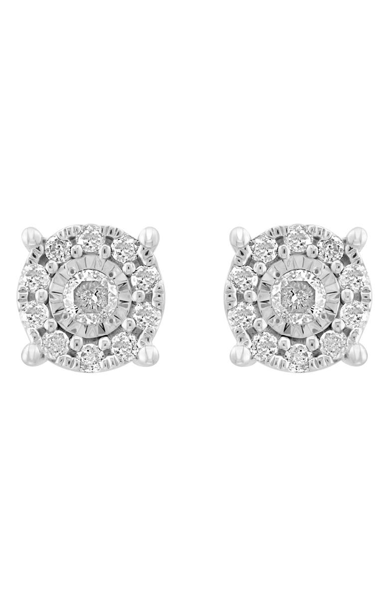 EFFY Diamond Pendant Necklace & Stud Earrings Set, Alternate, color, Silver